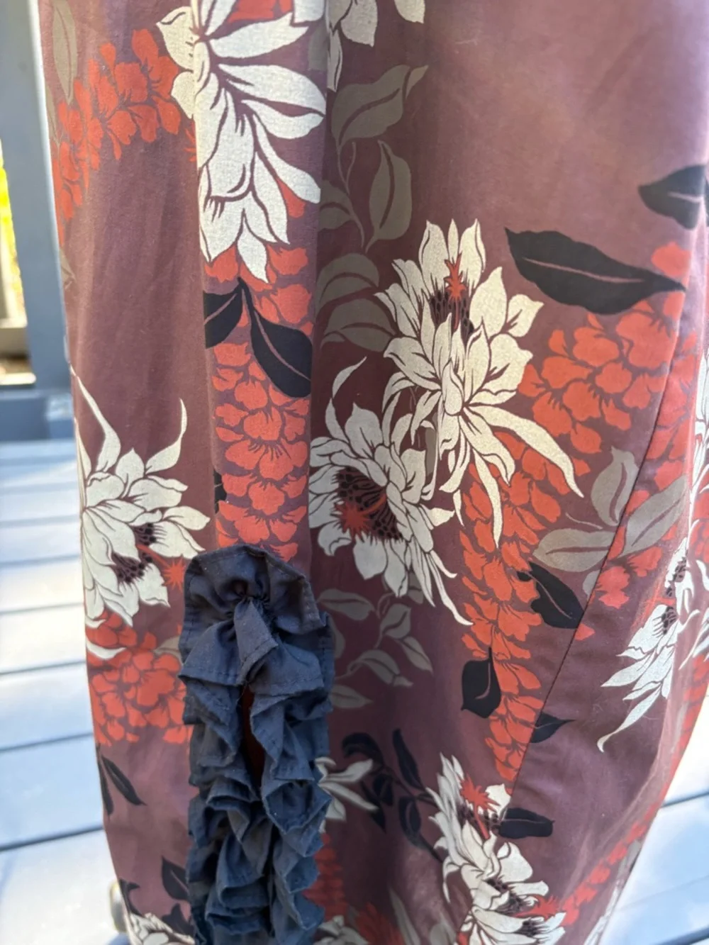 Vintage Karyl  Kaye Ruffle Floral 🌺Hawaiian 🌺 Muumuu Maxi Dress - Picture 8 of 9